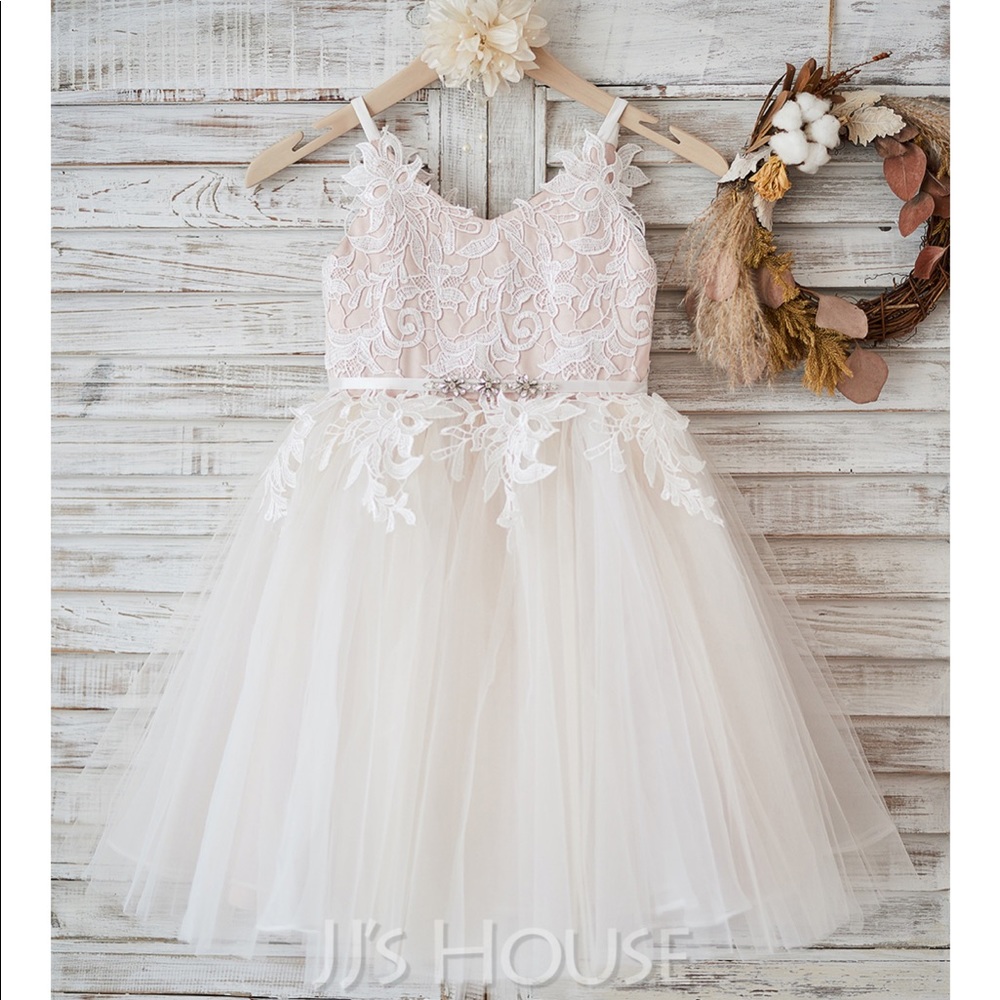Beautiful Ivory/Champange flower girl dress